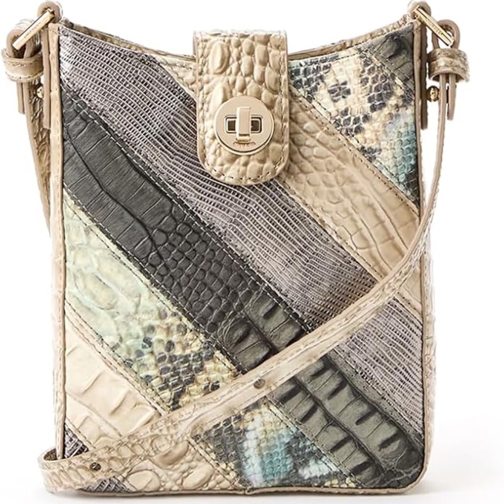 Brahmin Marley Small Leather Crossbody - Anthracite Flashback